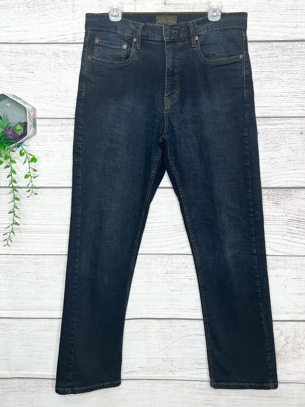 Urban Star Men's Dark Blue Straight-Leg Jeans Size 34 X 32